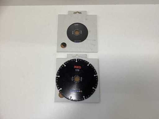 (2x) CZERWONY diamentowy ostrze K780 (segmentowane) - Ø180mm x 22,23mm