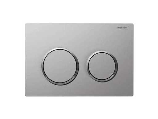 Geberit - Omega20 - Control plate, round, 2-button flush matte chrome/easy-to-clean