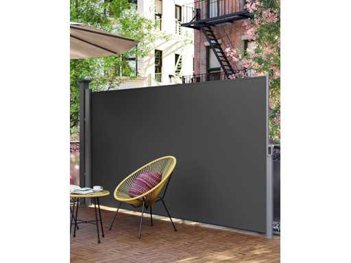 Store latéral en aluminium extensible 200 x 300 cm, brise-vue, protection solaire, opaque