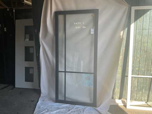 Porte intérieure aspect acier noir 93x209cm