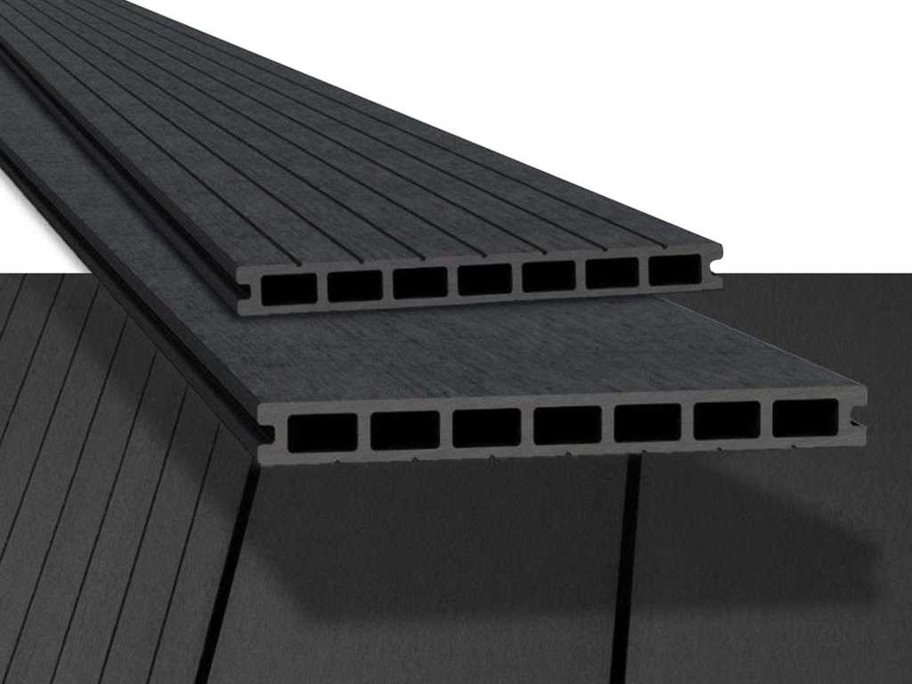 Terrasse composite 18 m² anthracite 300x25x2,3 cm 
