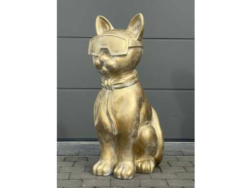 Kat met bril witgoud