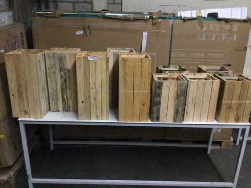 Houten plantenbakken / bloembakken (10x)