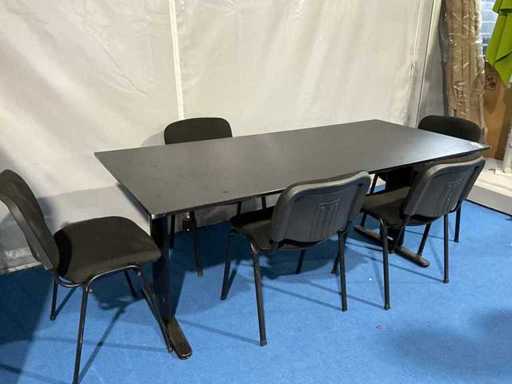 Table 204x90cm - 5 chaises 
