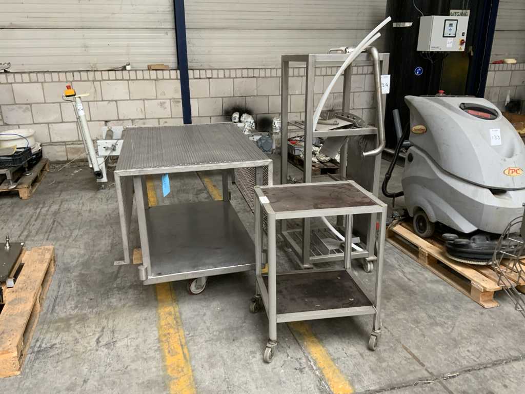 Stainless steel transport trolley (2x)