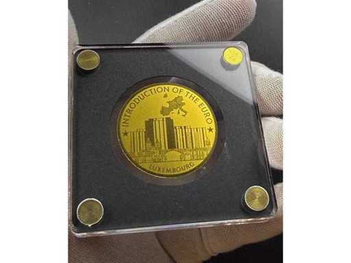 Exclusive 1/200 oz "Introduction of the Euro – Luxembourg" gold coin with a fine-like finish