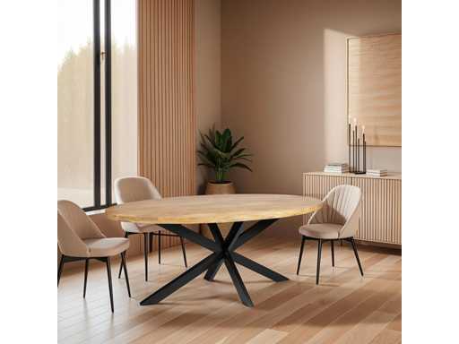 Mas? oval? lemn de mango 160 cm