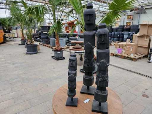 Set of 3 African Cult Figures - Handmade Sculptures