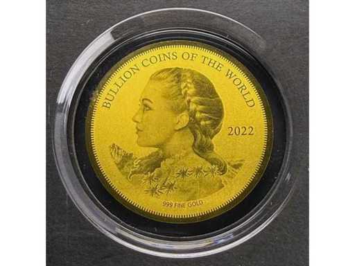 Noble collector's coin "Bullion Coins of the World" 2022 – minted from 1/200 ounce of pure gold