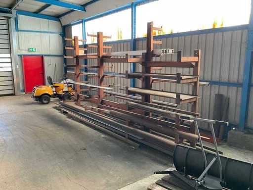 Cantilever rack with contents