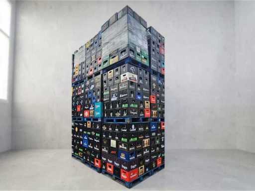 Série d’environ 1 080 caisses avec bouteilles – 18 palettes