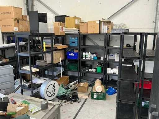 PVC storage racks with content (9x)