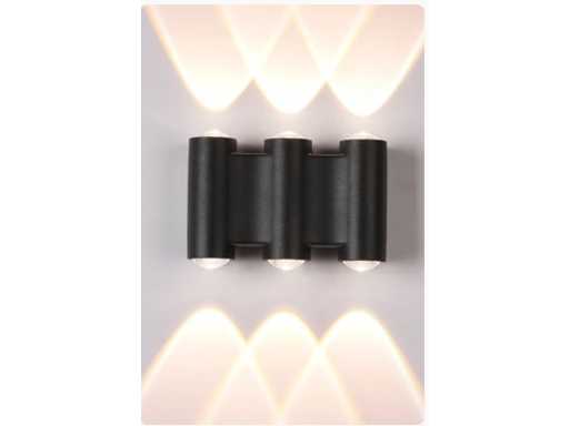 4 x luce da parete LED bidirezionale – 6W – 3500K Bianco caldo – IP54 – SW-47-3