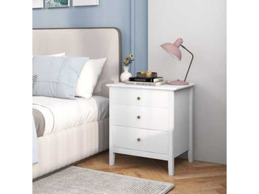 3-Drawer Nightstand - White
