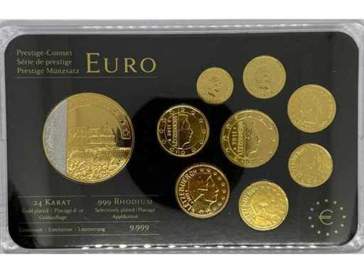 Luxemburgse Euro Prestige Muntset – 24k verguld / .999 rhodium geplateerd – Limited Edition 9.999