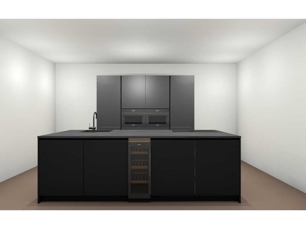 Häcker Concept130 - TopSoft noir mat - Aménagement de la cuisine
