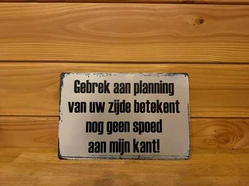 Metalen reclamebord 30x20cm