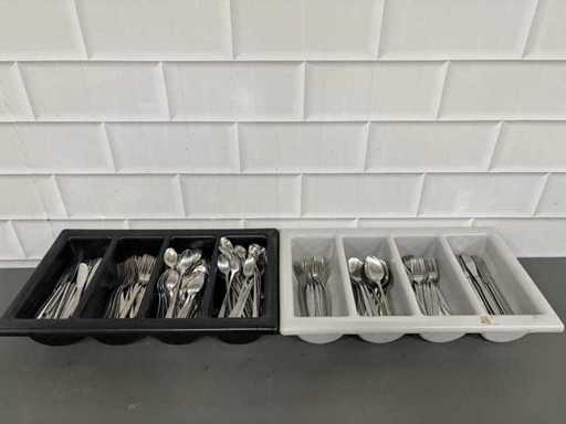 Taca na sztućce z różnymi sztućcami (2x)