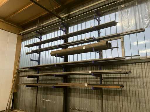 Wall shelving for steel/hardware