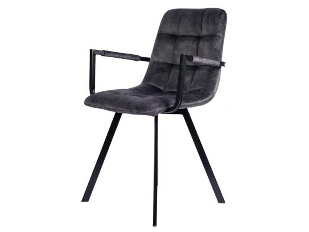 6x Design dining chair anthracite vintage velvet 8174