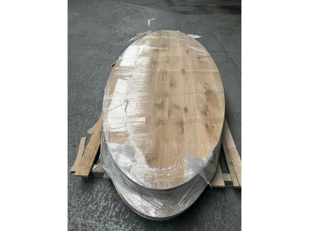 1x Solid oak table top oval 3m