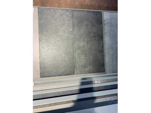 54m² Héritage Noir 50x100, effect pierre naturelle, sol et mur