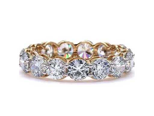18 Karaat geelgouden eeuwigheidsring met 7,03 ct. diamant