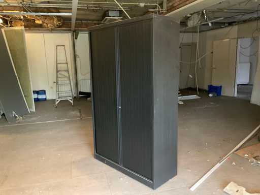 File cabinet with roller doors