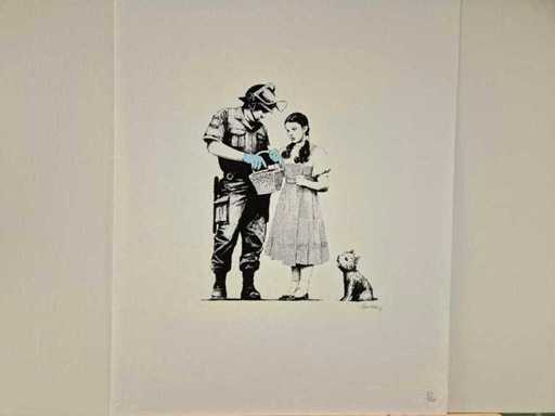 Banksy - Lithographie - « Stop and Search » 2007 - 70 x 50 cm.