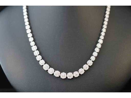 Colier cu diamante cu 800 de diamante tăiate strălucitor, 12,00 carate
