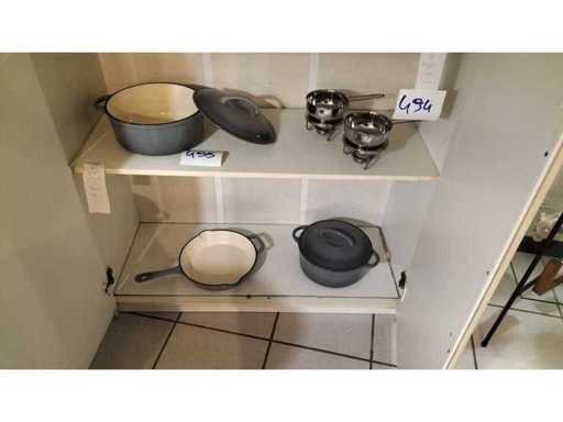 Cast iron cooking pots + sauce bowls