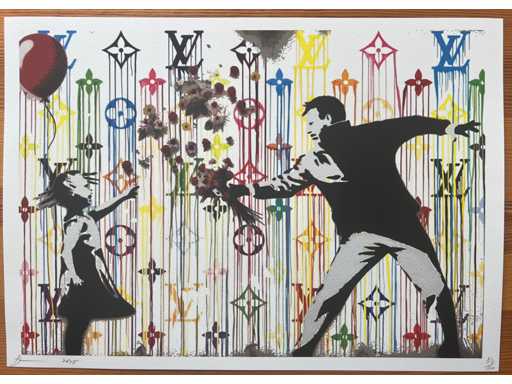 DEATH NYC: Banksy Flowers Thrower & Girl with Balloon 54/100