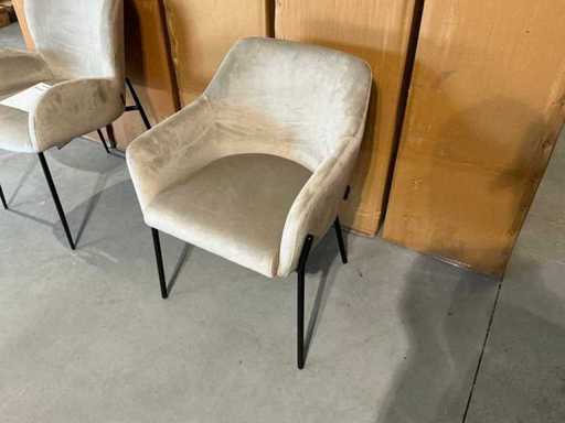 Richmond Interiors – Fay Khaki Velvet Fire Retardant – Speisestuhl (8x)