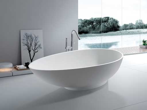 Mawialux Baignoire îlot - solid surface - blanc mat