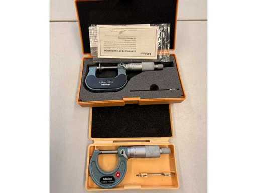 Mitutoyo - Außenmikrometer Bügelmessschrauben 2 Stück 0-25 mm
