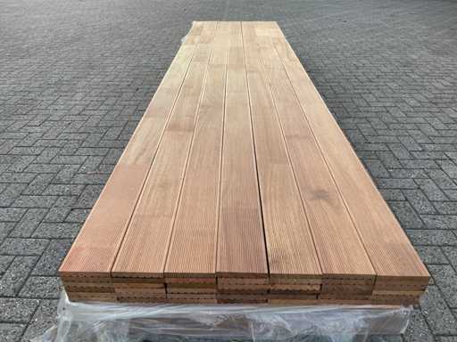 Guyana-Teakabdeckungsteile gehobelt mit Fingergelenk 4000x145x21mm (42x)