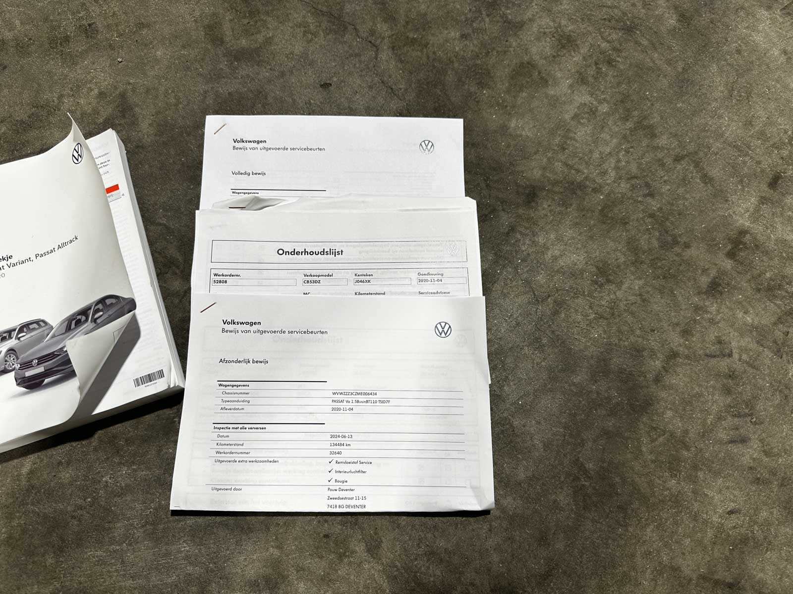 Volkswagen Passat Variant 1.5 TSI Business 150pk 2020 (Origineel-NL+1e eignaar), J-046-XK