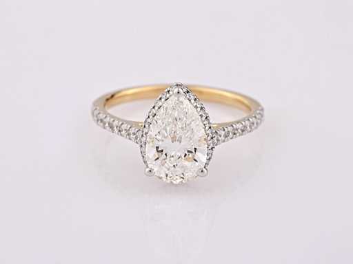 Bague en or jaune 14 carats avec 2,50 ct diamant