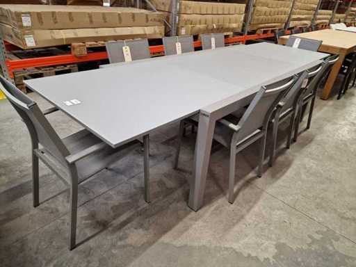 Garden Prestige - Alu Tuintafel Uitschuifbaar Lissabon Warmgrijs 220-330 x 106cm