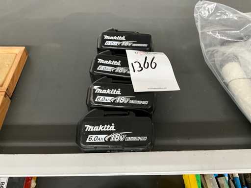 Makita 6.0Ah / 18V Accu (4x)