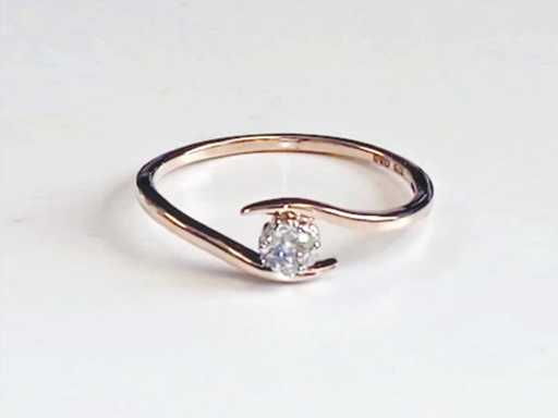 9 KT Yellow Gold Ring With Natural Diamond
