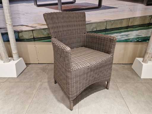 2 sièges lounge de luxe en osier avec accoudoir, fil Atlanta Savannah 7mm