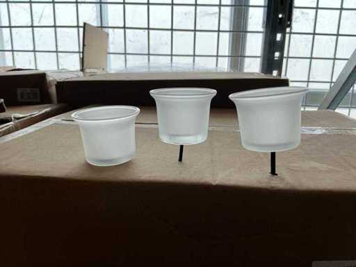 Batch Waxineglass D6.5xH4.5cm on stick(5cm) champagne color (4320x)