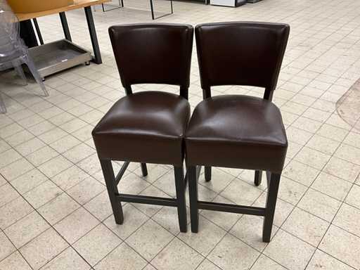 Faux leather half-height bar stools (2x)