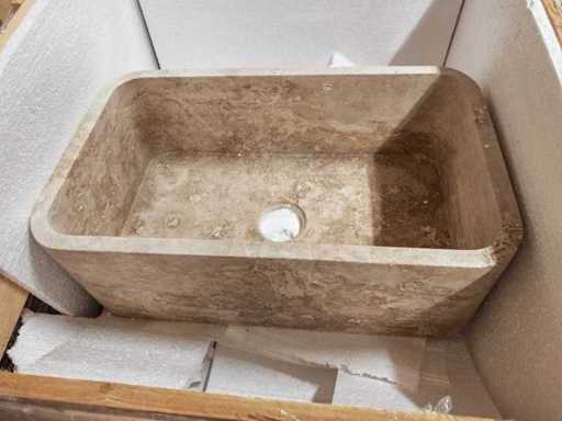 Natural Stone Light Travertine Sink 76x46x26 cm