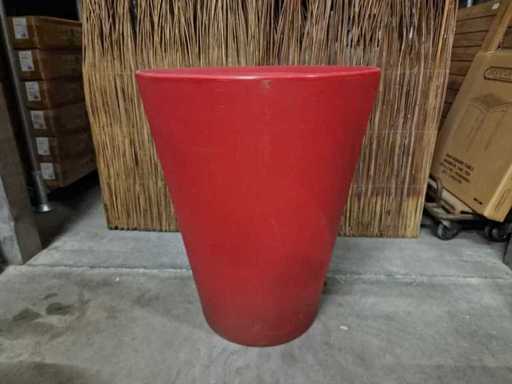 Otium Bloempot met Dubbele Wand Olla100 - PP Rood met Aquadrain