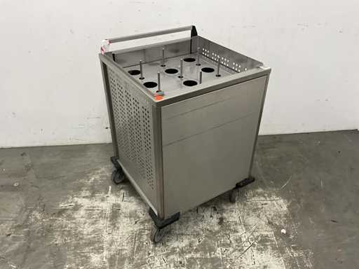 Mobile Containing - Mobile stacker for plastic lids
