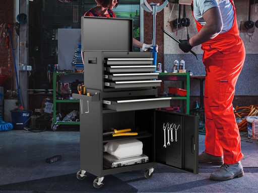 Coffre à outils roulant 2 en 1 avec 5 tiroirs coulissants verrouillables