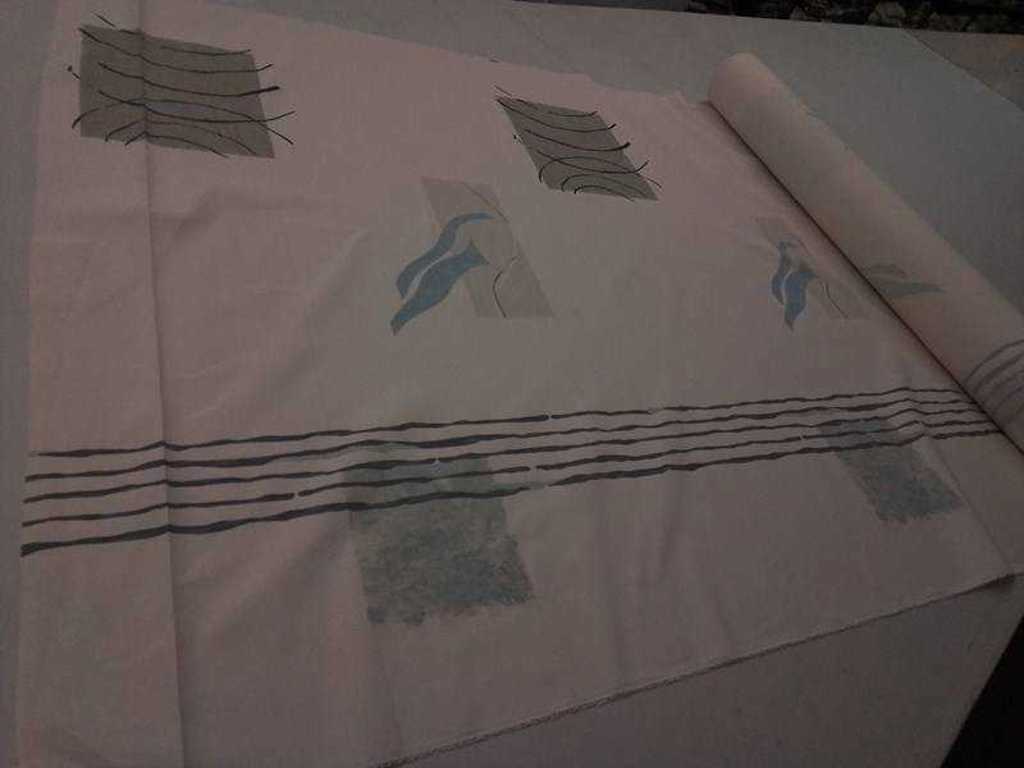 Textile roll ecru printed 20 meters