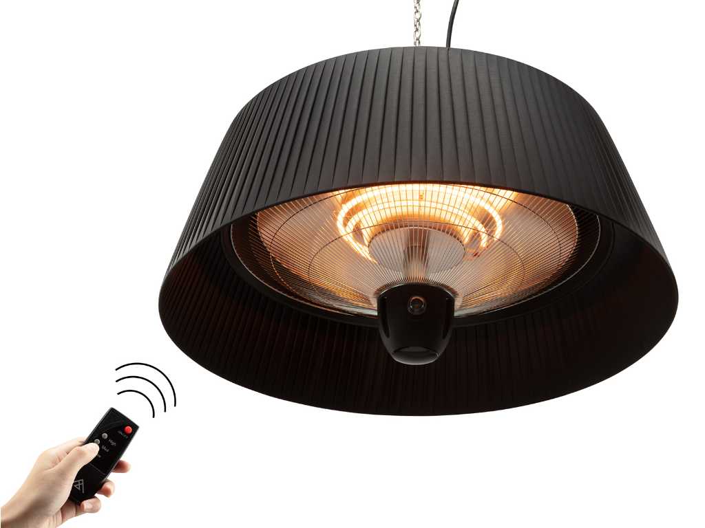 5 x Hanging Electric Patio Heater with Hood - Black
